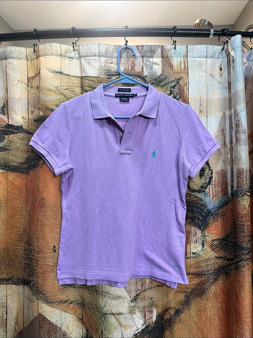 Ralph Lauren The Skinny Polo Purple Cotton Polo Size Large